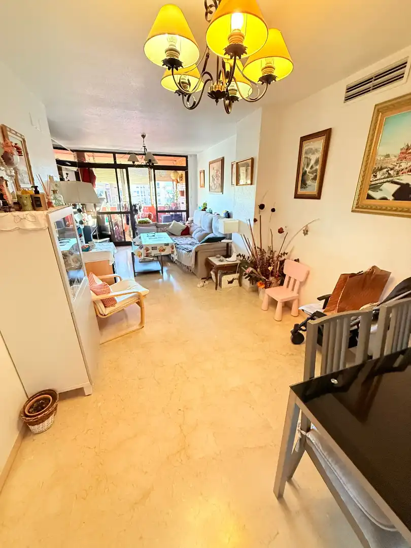 Living room of Flat for sale in Sevilla  with Air Conditioner, Terrace and Furnished
