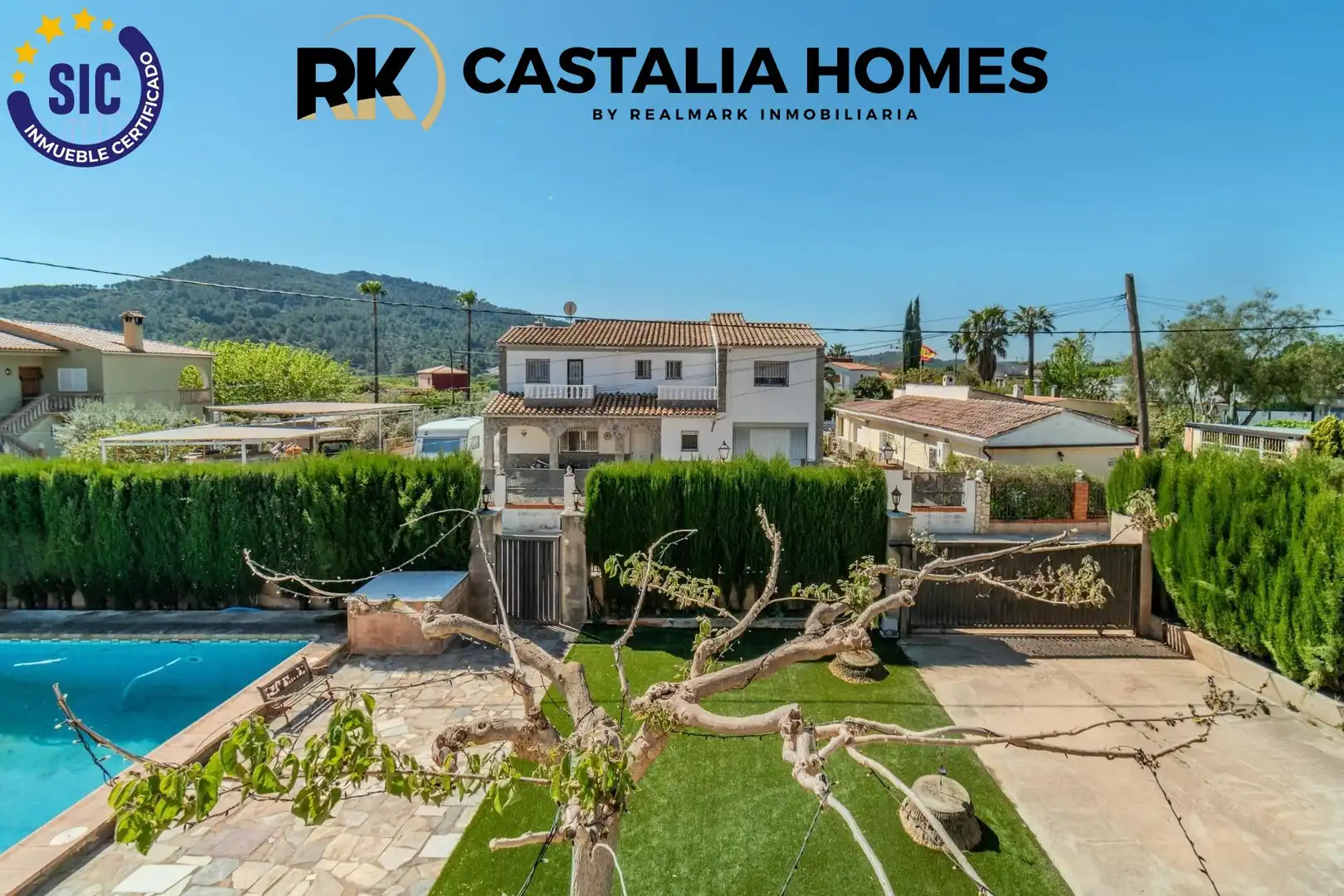 Vista exterior de Casa o xalet en venda en Borriol amb Calefacció, Jardí privat i Piscina