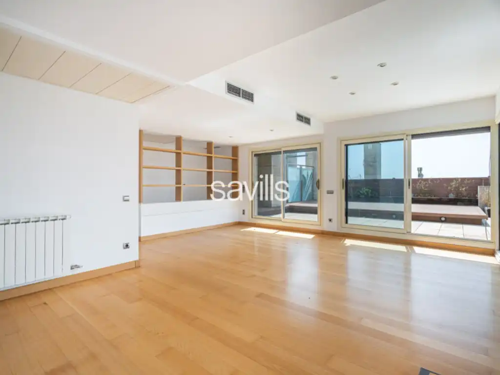 Living room of Attic for sale in Barcelona  with Air Conditioner, Terrace and Swimming Pool
