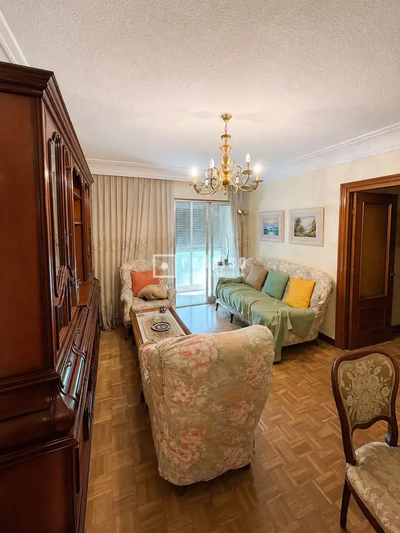 Sala d'estar de Pis en venda en Madrid amb Parquet i Terrassa