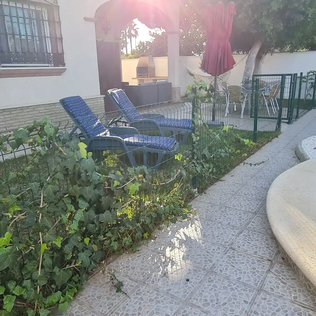 Jardí de Casa o xalet de lloguer en Chiclana de la Frontera amb Piscina, Moblat i Es permeten mascotes