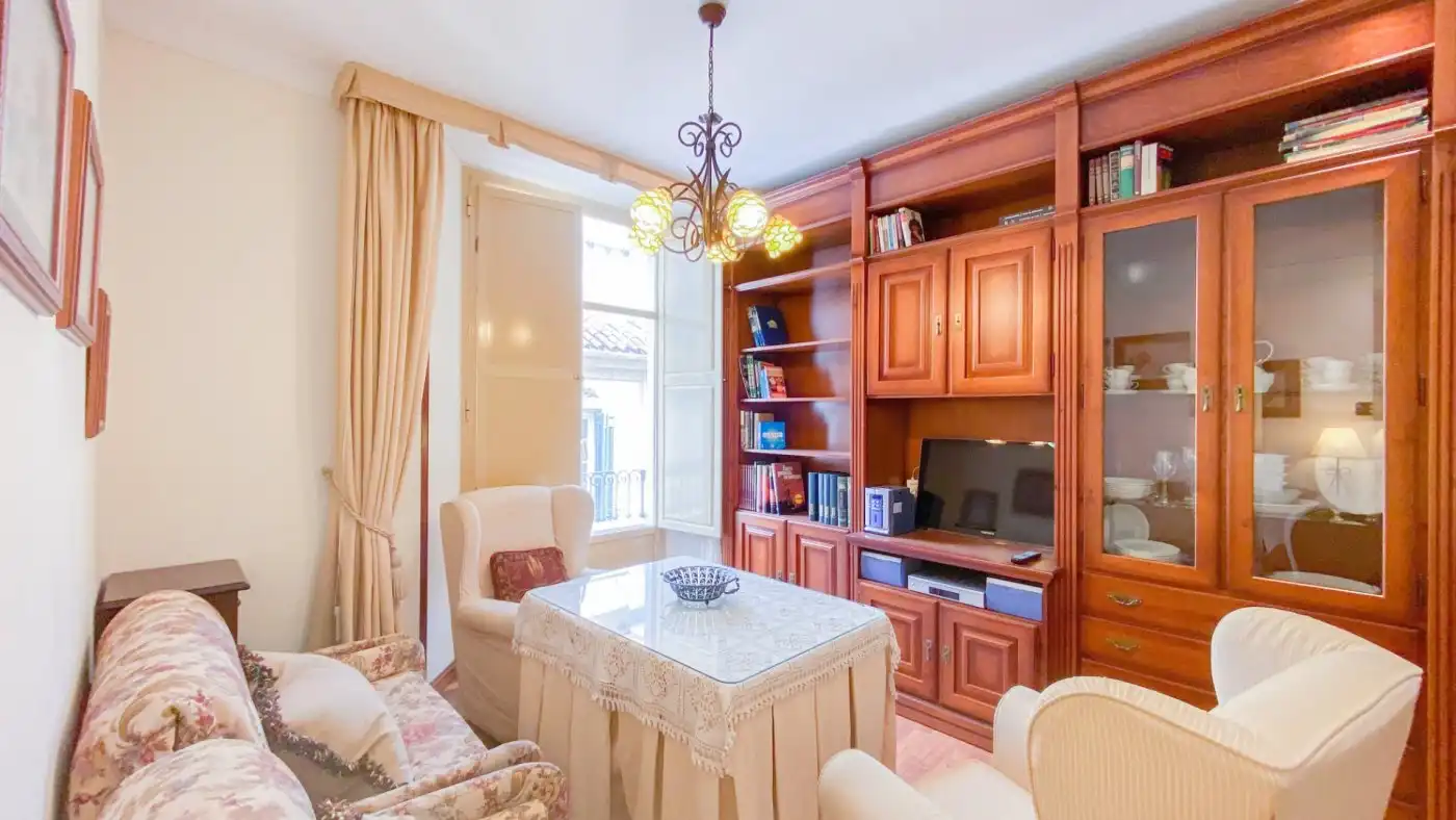 Living room of Flat for rent in Málaga  with Air Conditioner, Parquet flooring and Furnished