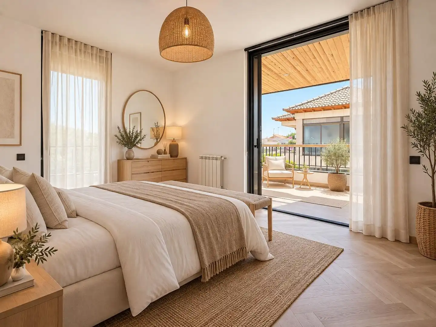 Bedroom of Houses for sale in Cunit  with Air Conditioner, Private garden and Terrace