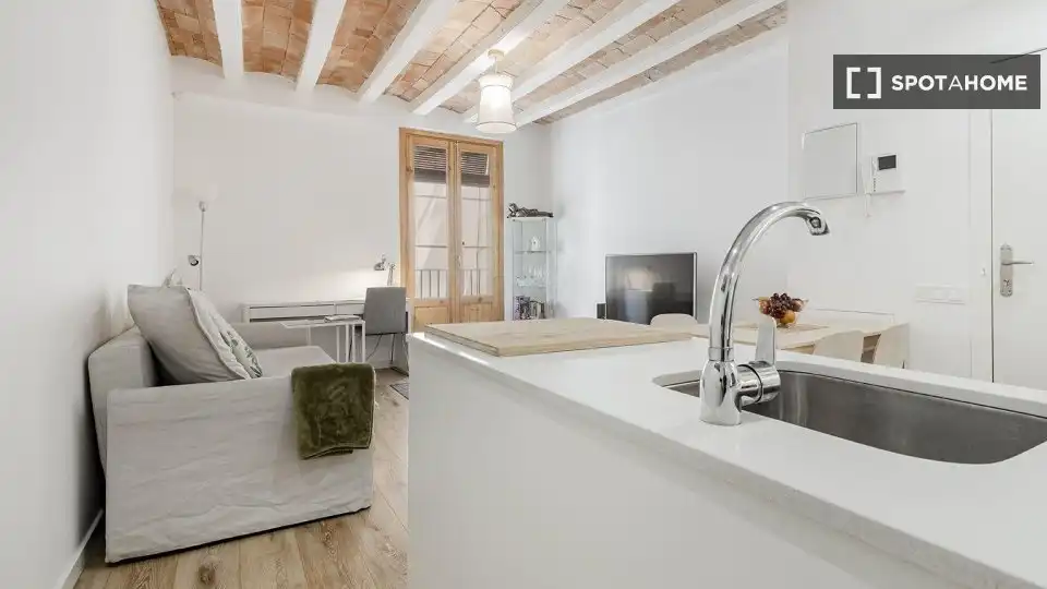 Cocina de Piso de alquiler en Barcelona con Aire acondicionado, Calefacción y Amueblado
