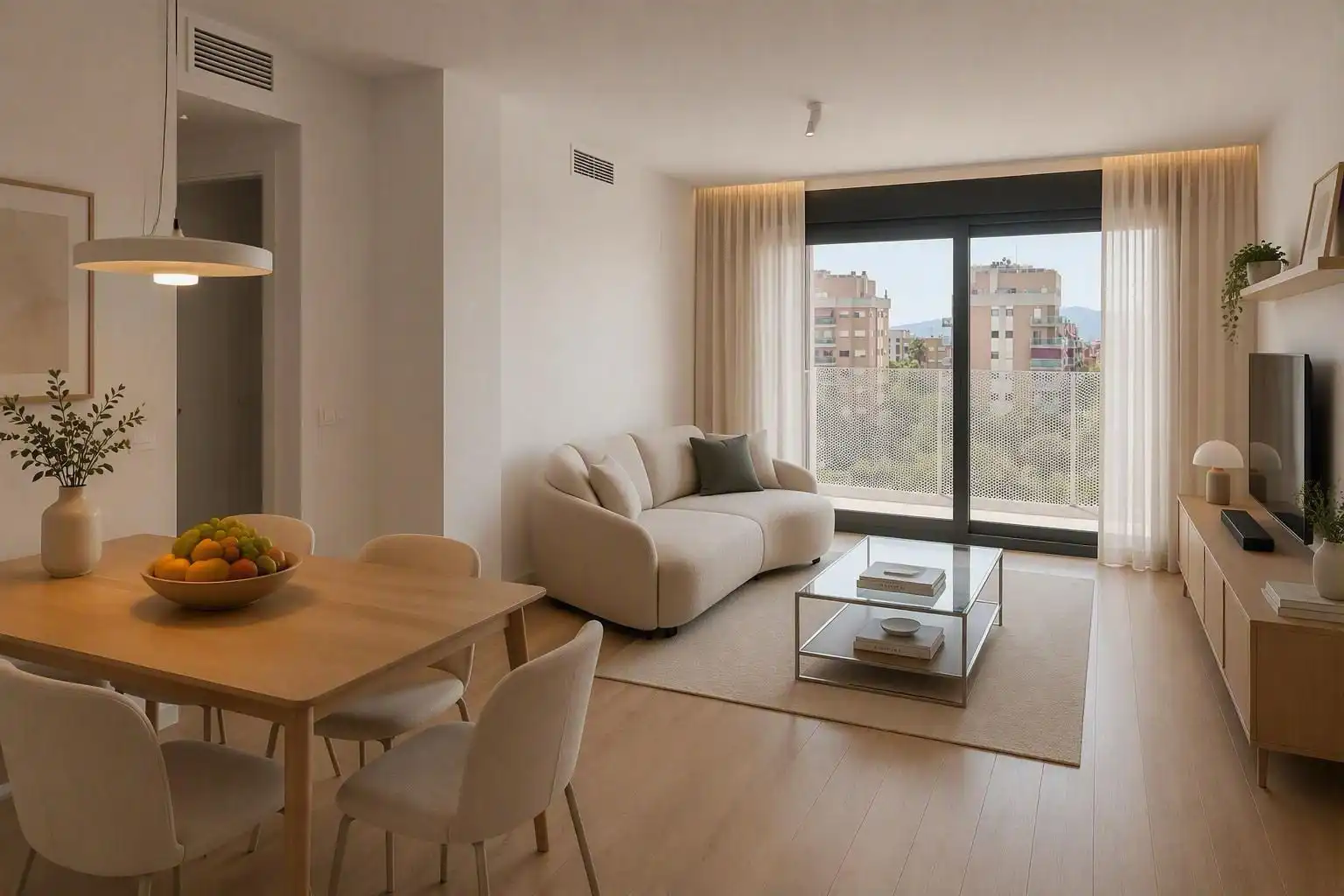Living room of Flat for rent in Barberà del Vallès  with Air Conditioner, Heating and Parquet flooring