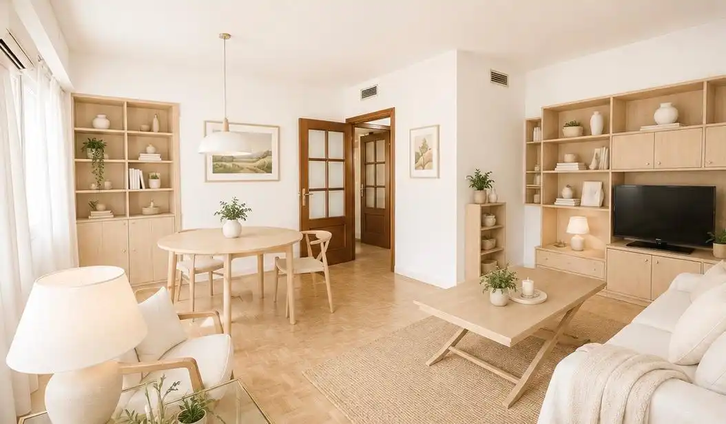 Living room of Flat for sale in Málaga  with Air Conditioner and Parquet flooring