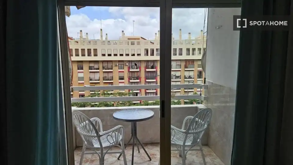 Balcony of Flat for rent in Valencia  with Air Conditioner, Heating and Furnished