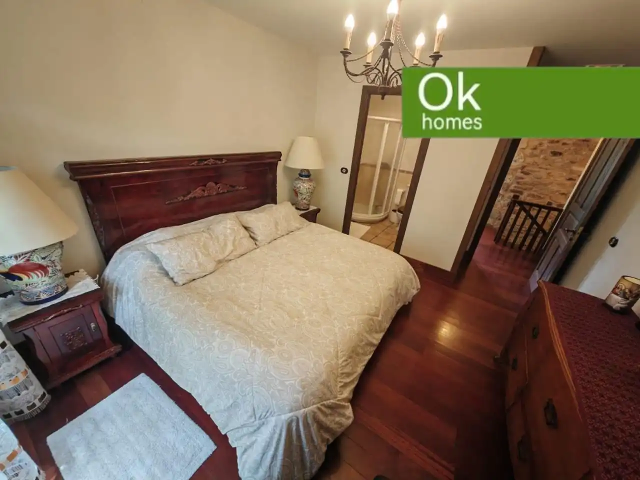 Schlafzimmer von Country house zum Verkauf in Sobrado (A Coruña) mit Heizung, Privatgarten und Parkett