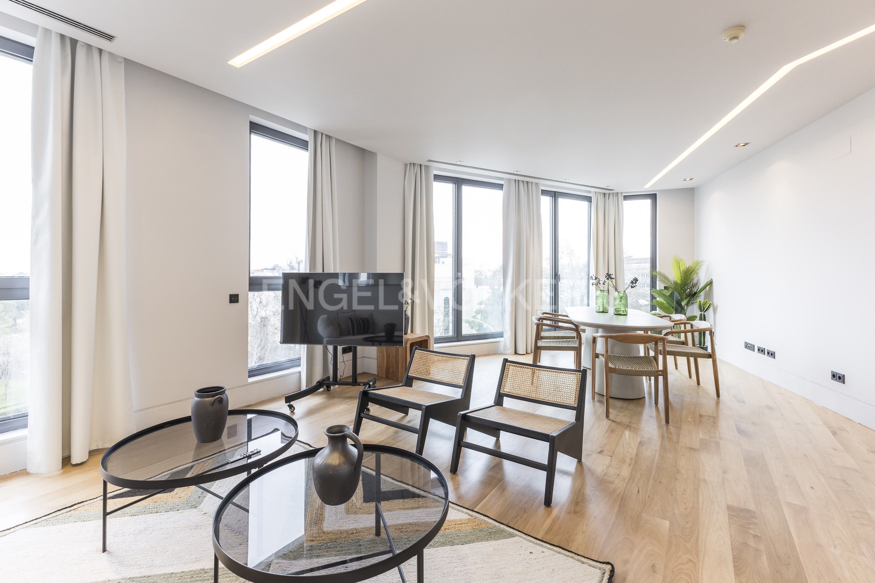 Living room of Apartment to rent in  Madrid Capital  with Air Conditioner, Heating and Furnished
