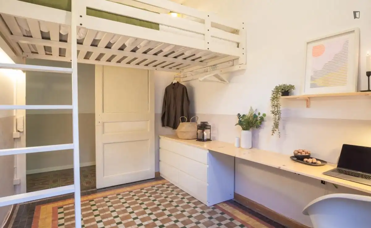 Schlafzimmer von Wohnungen zur untervermieten in  Palma de Mallorca mit Möbliert, Ofen und Waschmaschine