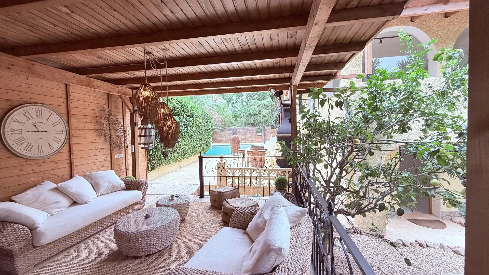 Terrassa de Casa o xalet de lloguer en L'Alfàs del Pi amb Aire condicionat, Jardí privat i Piscina