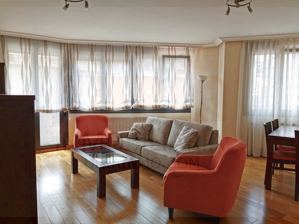 Sala d'estar de Pis de lloguer en Oviedo  amb Calefacció, Parquet i Terrassa