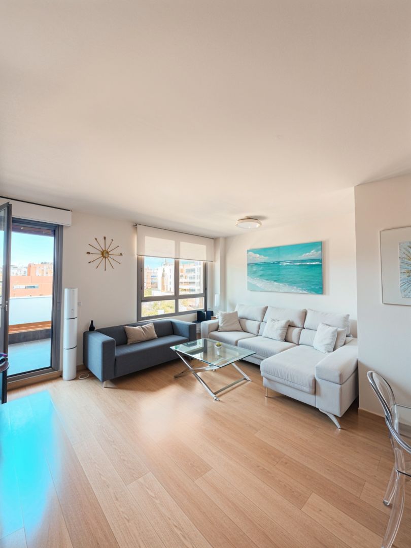 Sala de estar de Piso en venta en  Madrid Capital con Aire acondicionado, Calefacción y Parquet