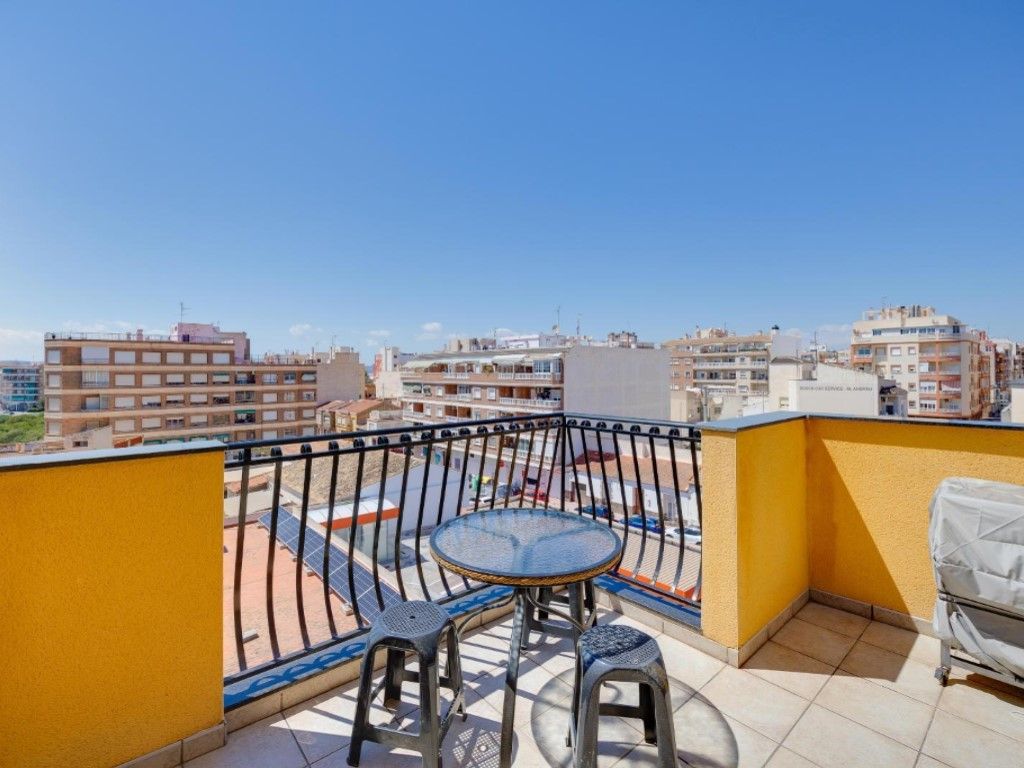 Balcony of Attic for sale in Torrevieja  with Air Conditioner and Furnished