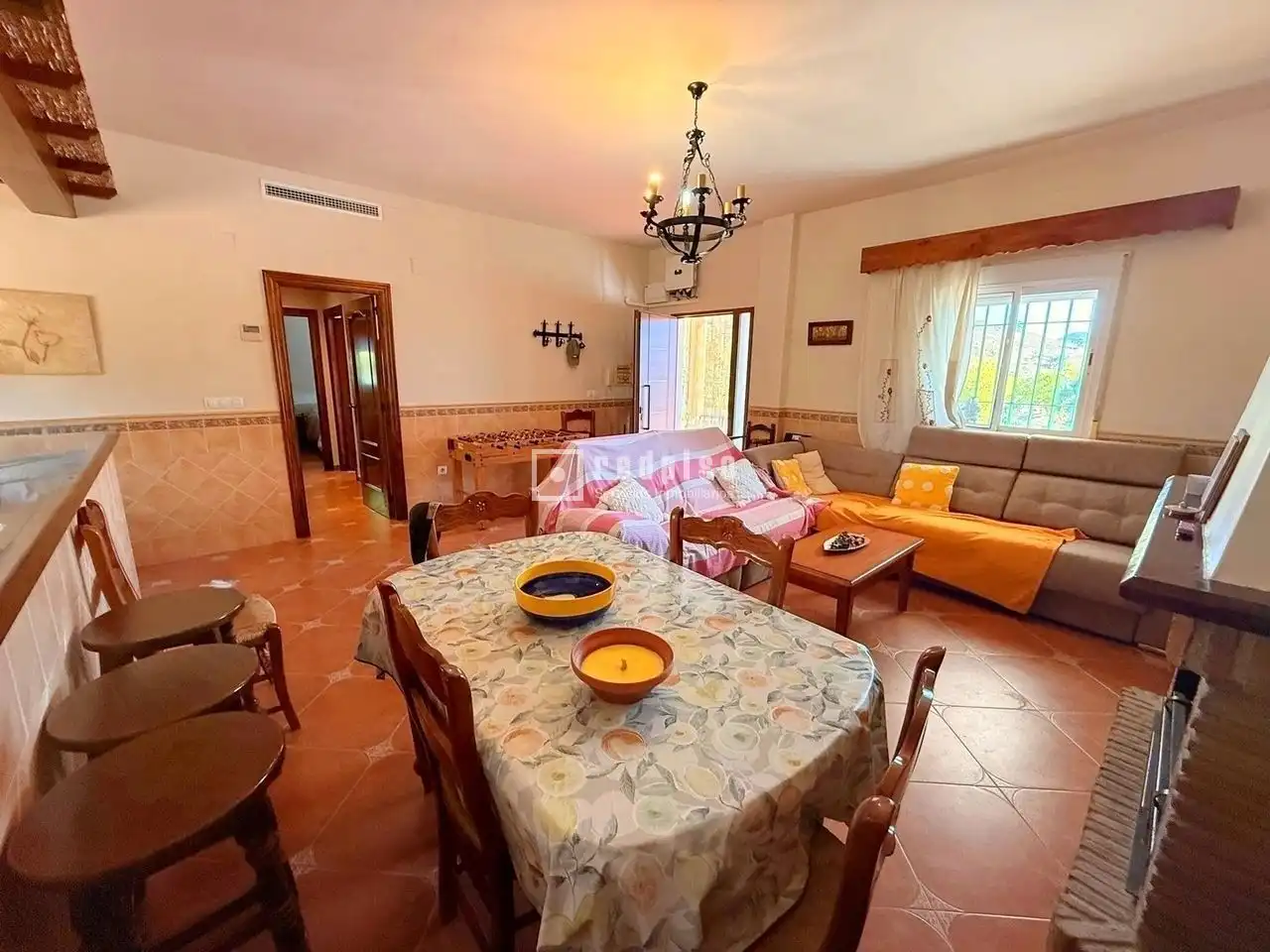 Wohnzimmer von Haus oder Chalet zur Miete in Almogía mit Heizung, Privatgarten und Terrasse