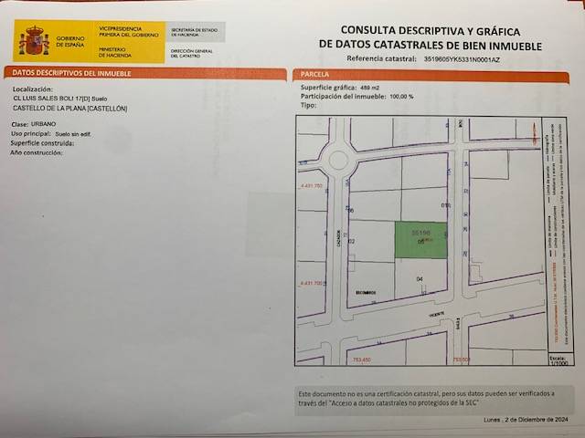 Terreno residencial en Venta en Calle Luis Sales Boli, 17 en Pau Lledó
