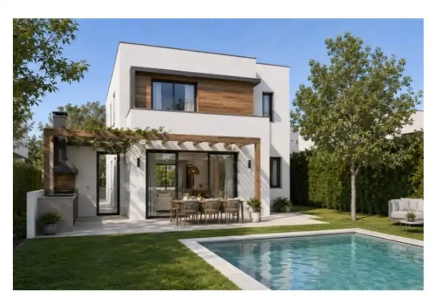Vista exterior de Casa o chalet en venta en Palau-solità i Plegamans con Aire acondicionado, Calefacción y Jardín privado