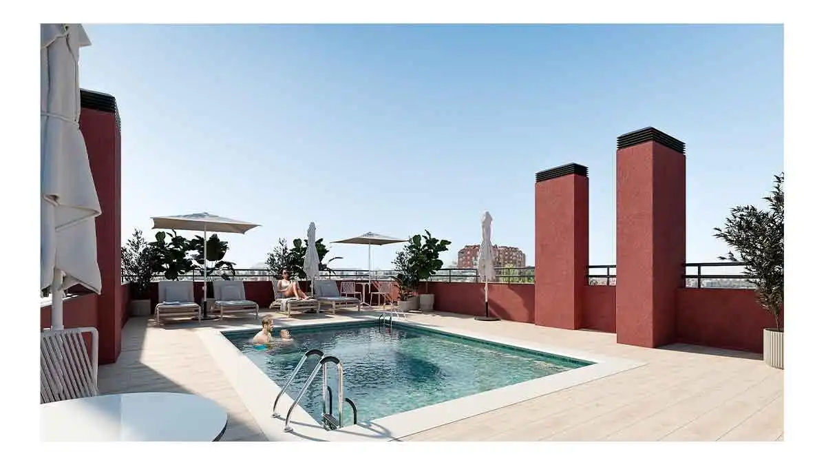 Schwimmbecken von Wohnung zum Verkauf in Madrid mit Heizung, Schwimmbad und Möbliert
