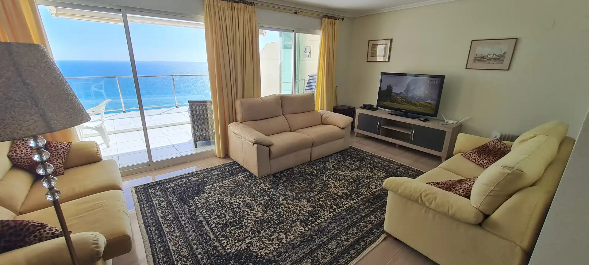Wohnzimmer von Wohnungen zum Verkauf in Calpe / Calp mit Klimaanlage, Heizung und Terrasse