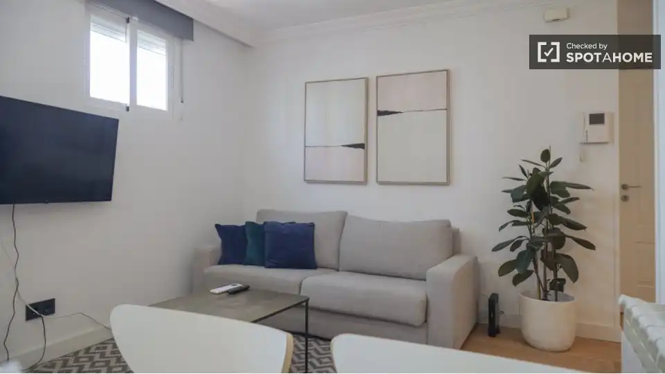 Sala d'estar de Pis de lloguer en Madrid amb Aire condicionat, Calefacció i Moblat