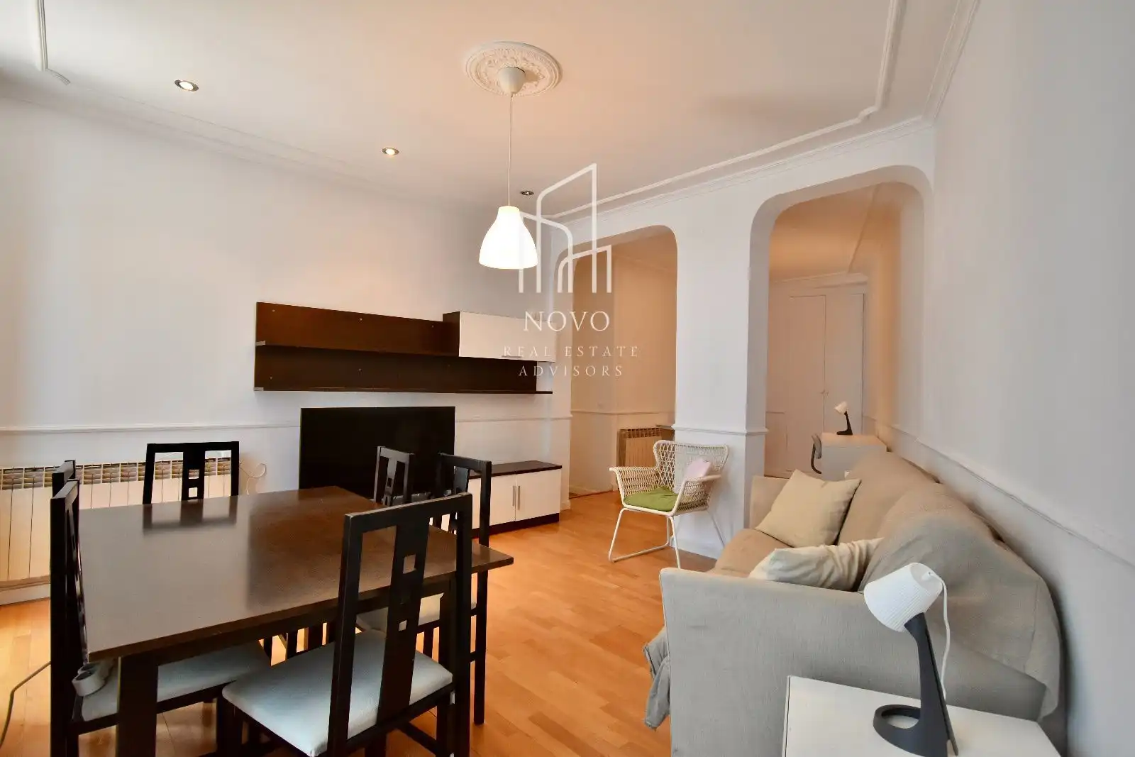 Wohnzimmer von Wohnung zur Miete in Madrid mit Heizung, Terrasse und Möbliert