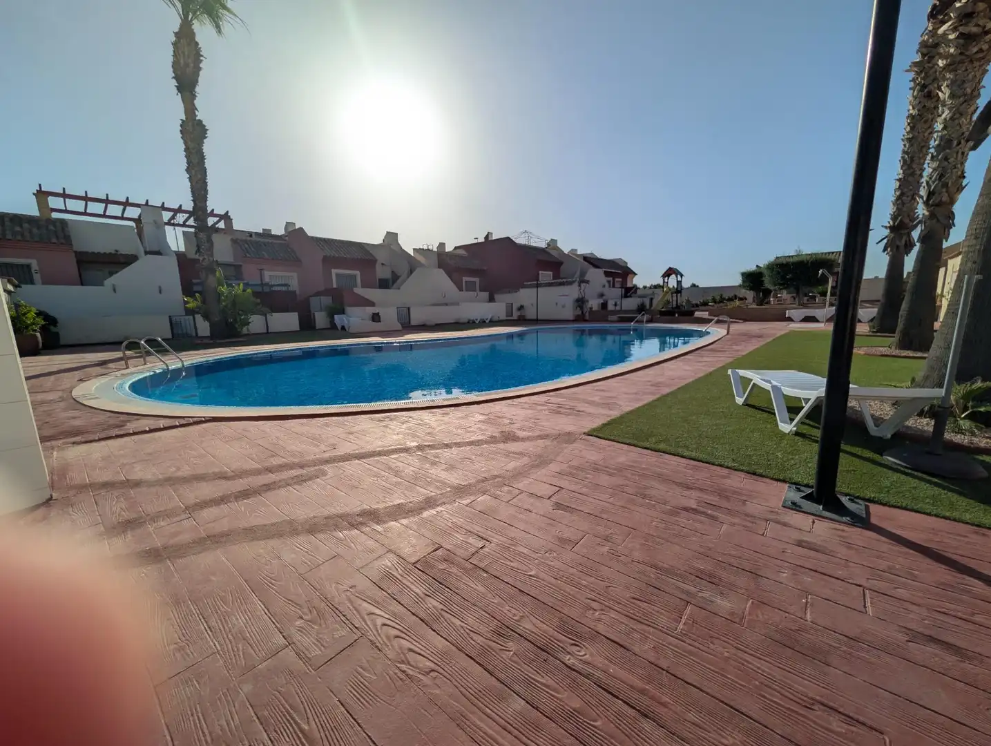 Piscina de Casa adosada en venda en Mazarrón amb Aire condicionat, Jardí privat i Piscina comunitària