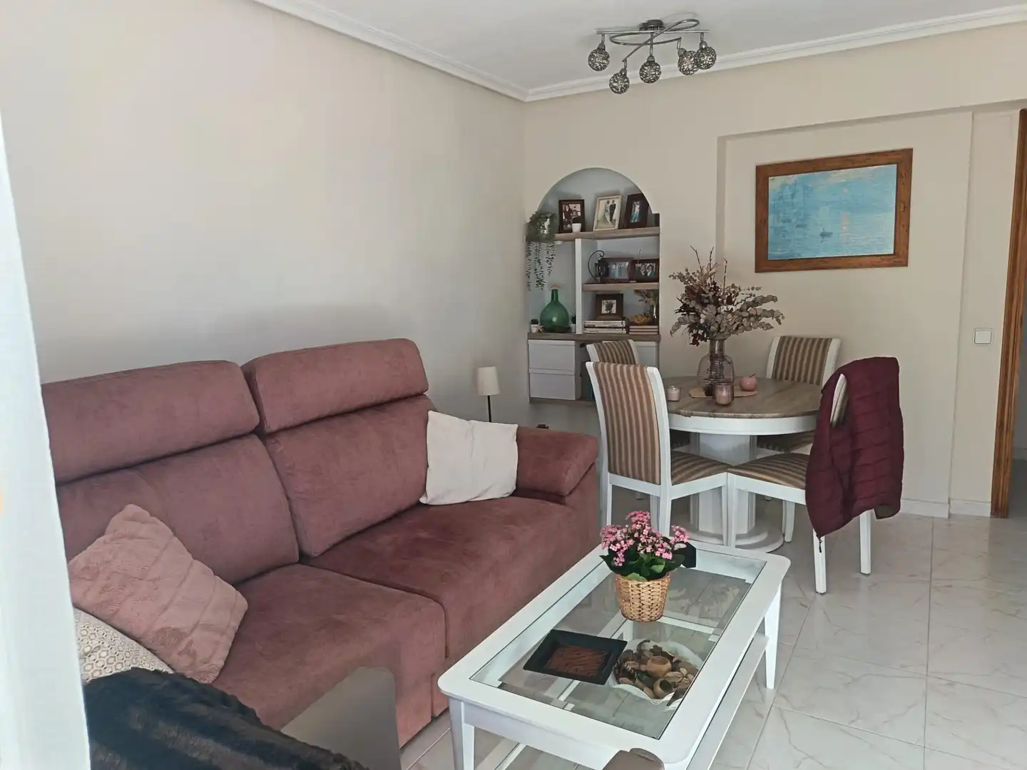Sala d'estar de Pis en venda en Alicante / Alacant amb Aire condicionat, Jardí privat i Terrassa