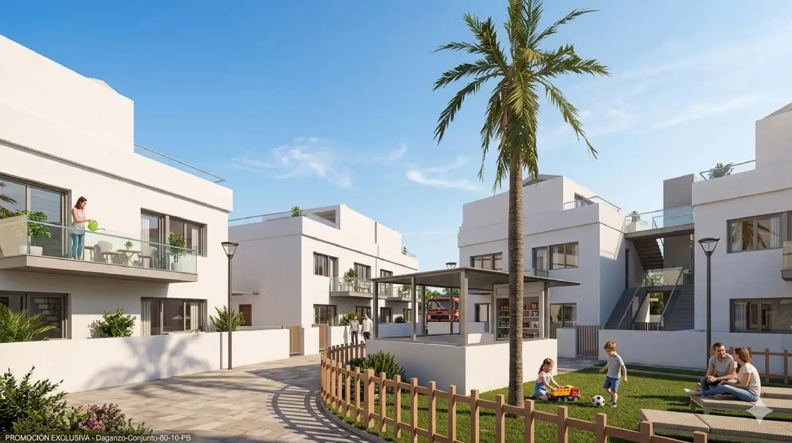 Außenansicht von Wohnung zum Verkauf in Daganzo de Arriba mit Heizung, Privatgarten und Terrasse