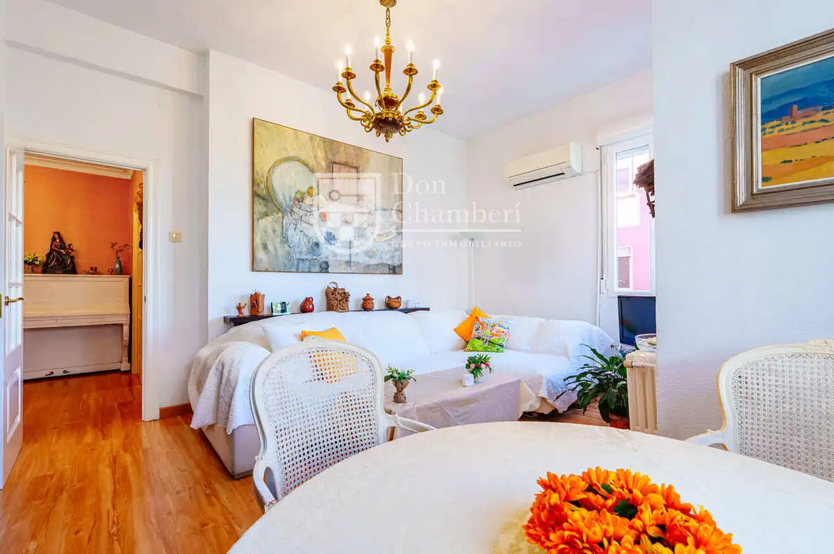 Living room of Flat for sale in  Madrid Capital  with Air Conditioner, Heating and Furnished
