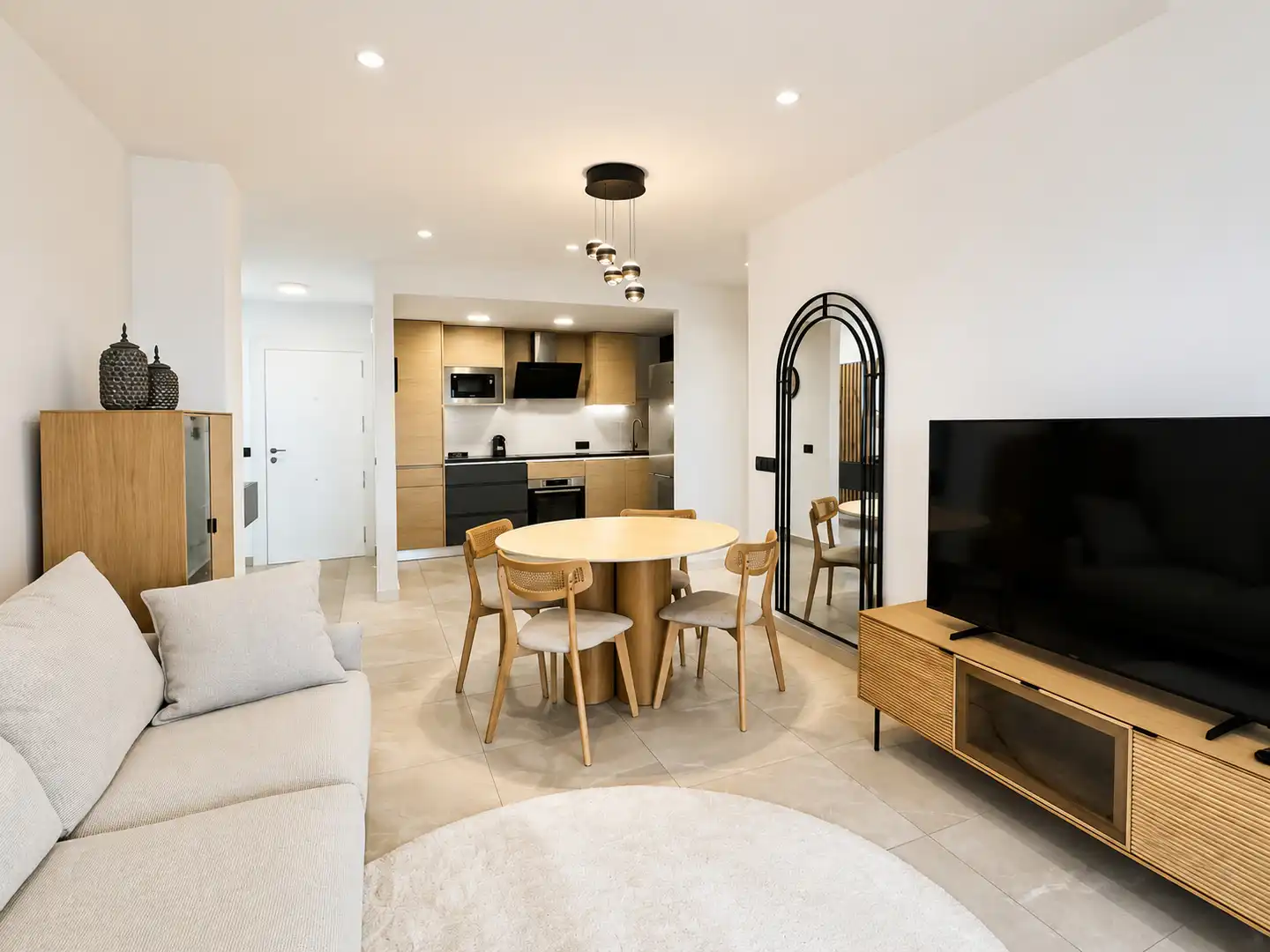 Sala d'estar de Apartament en venda en Calpe / Calp amb Aire condicionat, Calefacció i Jardí privat