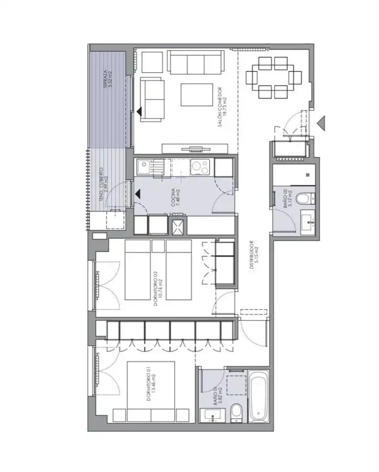 Wohnung zum Verkauf in Madrid mit Klimaanlage, Heizung und Terrasse