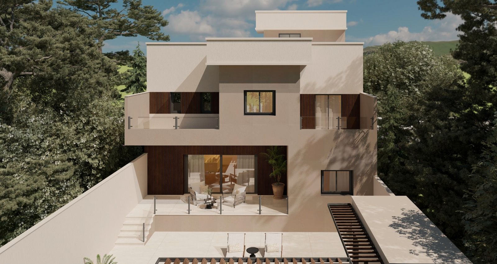 Vista exterior de Casa adosada en venda en  Madrid Capital