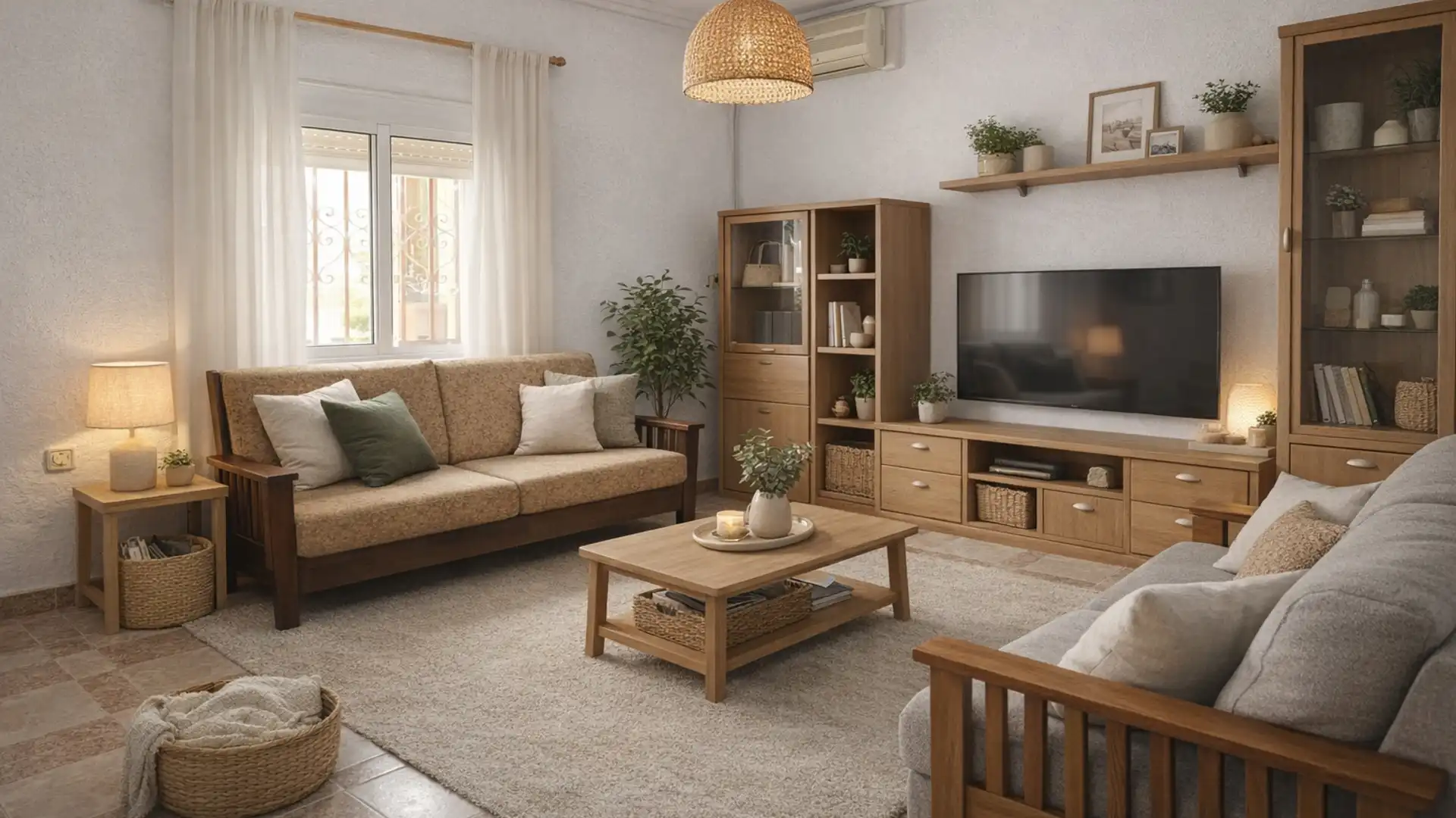 Living room of Houses for sale in Badajoz Capital  with Air Conditioner, Heating and Terrace