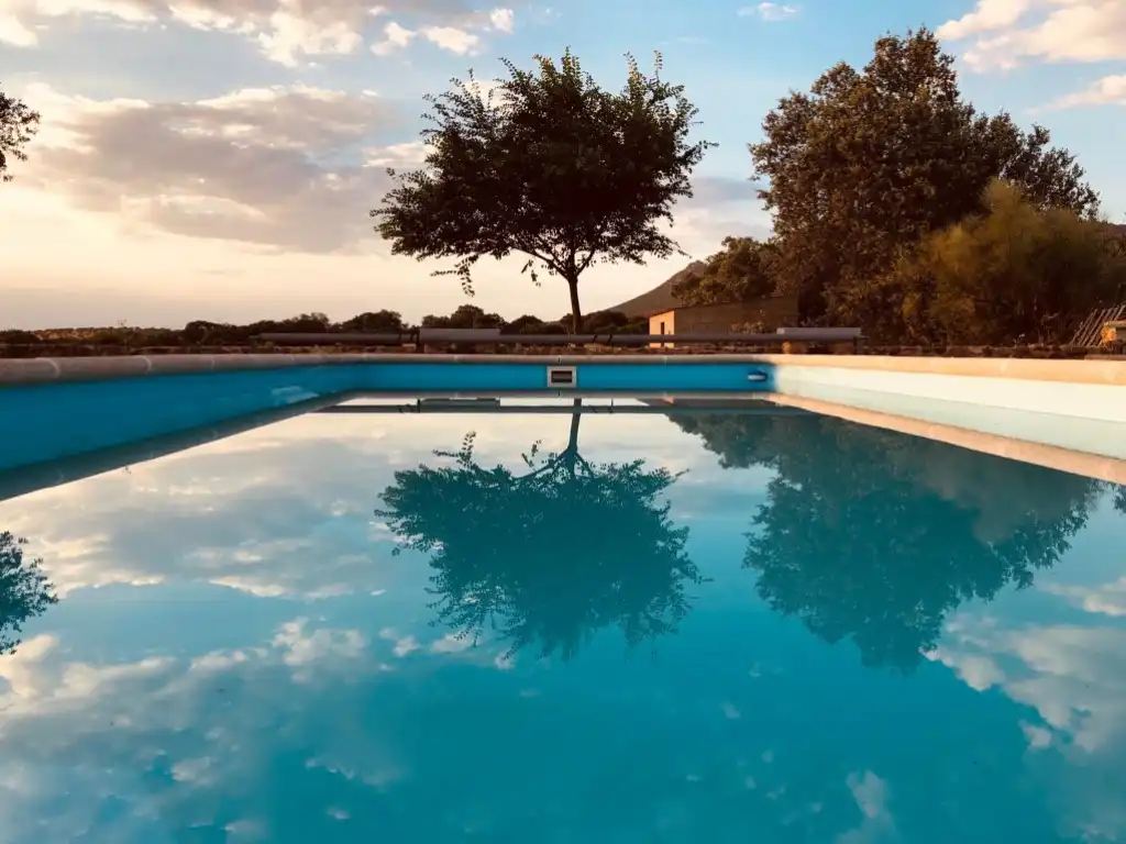 Swimming pool of Country homes for sale in Zarza-Capilla, Badajoz