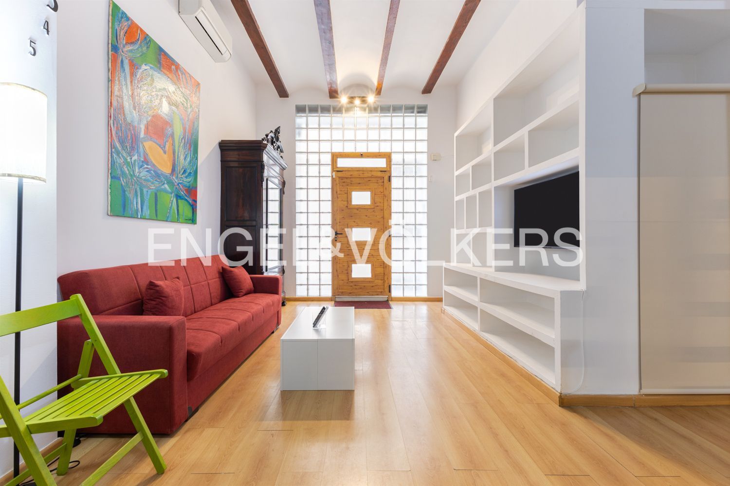 Living room of Flat for rent in  Valencia Capital  with Air Conditioner, Heating and Furnished
