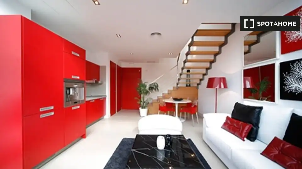 Living room of Flat for rent in Madrid  with Air Conditioner, Heating and Furnished
