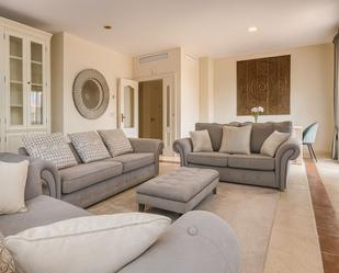 Sala d'estar de Àtic de lloguer en Estepona amb Aire condicionat, Terrassa i Piscina