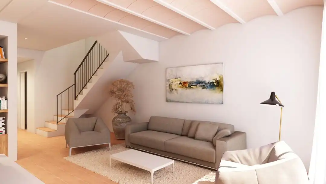 Sala d'estar de Casa adosada en venda en Vall-llobrega amb Aire condicionat, Calefacció i Terrassa