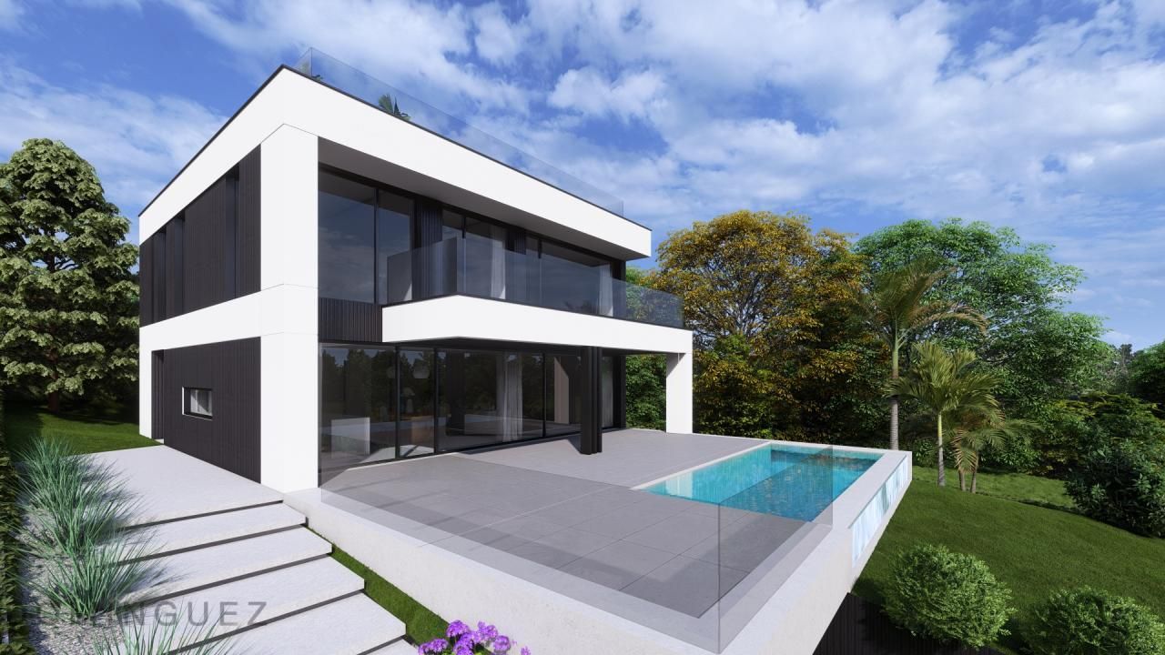 Piscina de Casa o xalet en venda en Sanxenxo amb Calefacció, Jardí privat i Terrassa