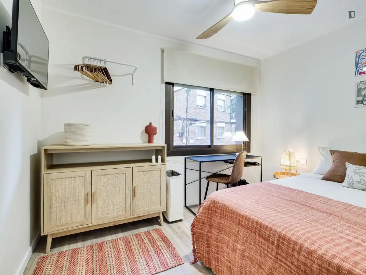 Schlafzimmer von Wohnungen zur untervermieten in  Barcelona Capital mit Heizung, Möbliert und Waschmaschine