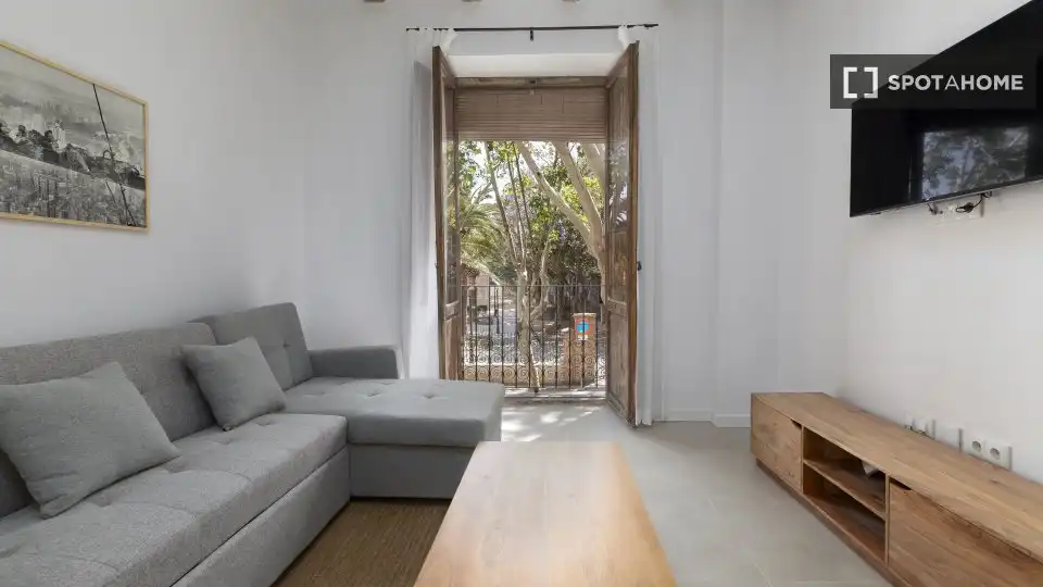 Living room of Flat for rent in Valencia  with Air Conditioner, Heating and Furnished