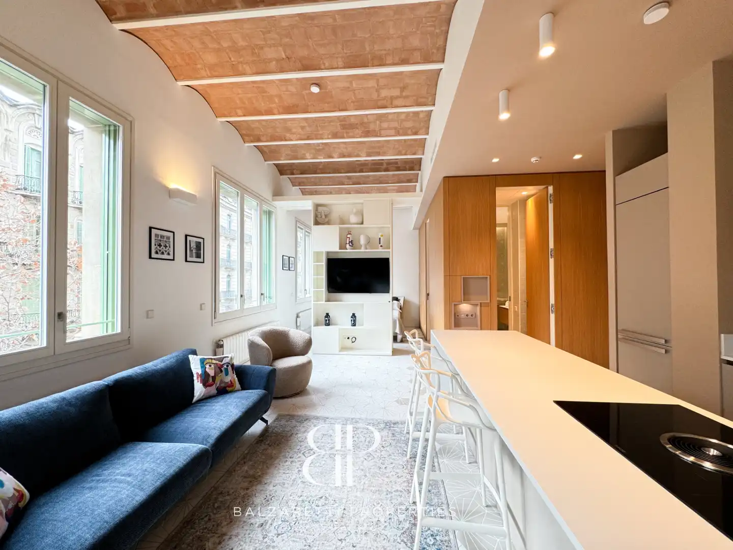 Wohnzimmer von Wohnung zur Miete in Barcelona mit Klimaanlage, Heizung und Möbliert