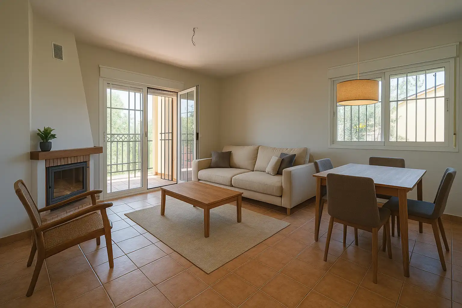 Sala de estar de Casa o chalet en venta en Zarzuela del Monte con Calefacción, Jardín privado y Terraza