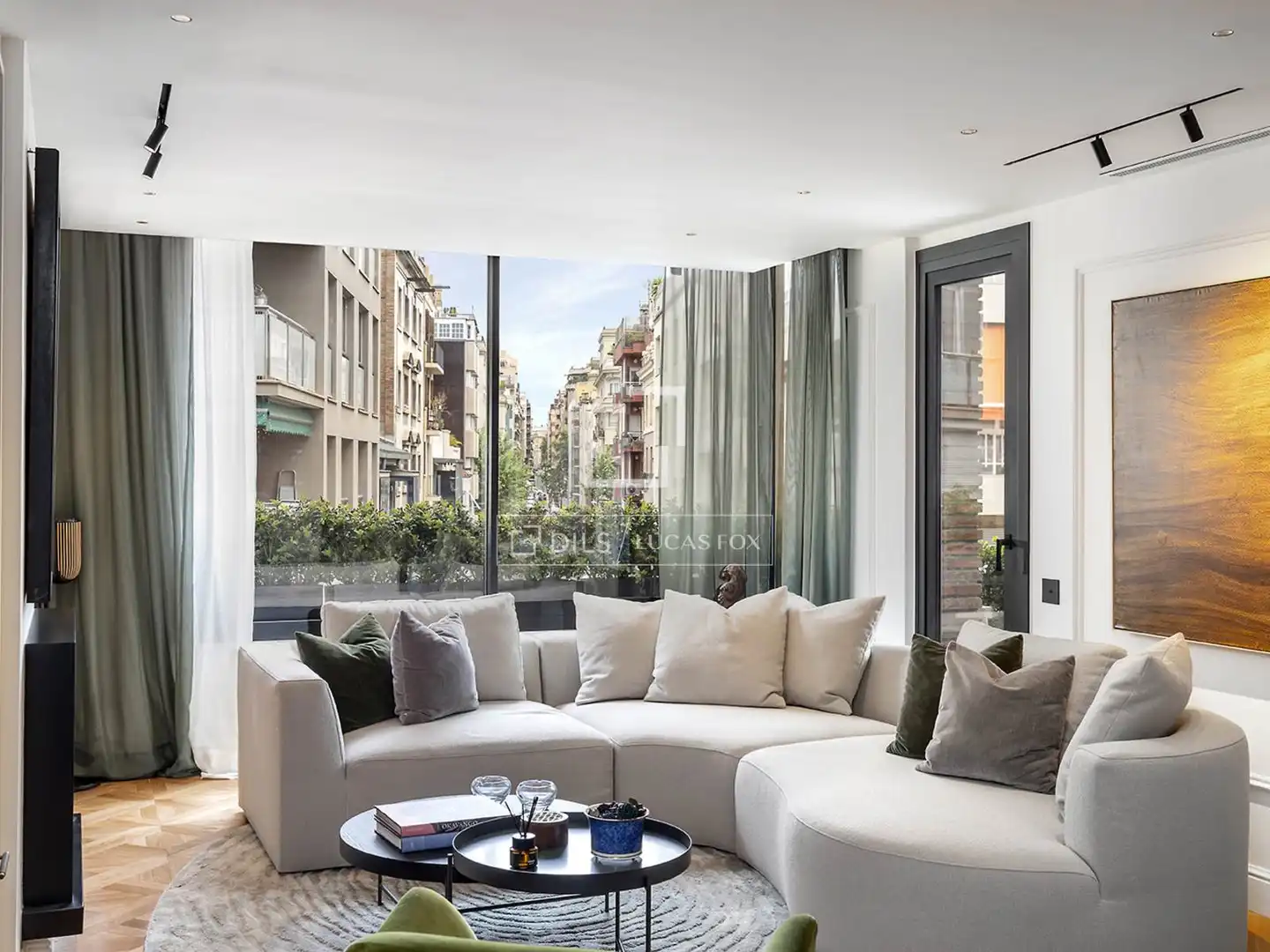 Living room of Flat for sale in Barcelona  with Air Conditioner, Heating and Parquet flooring