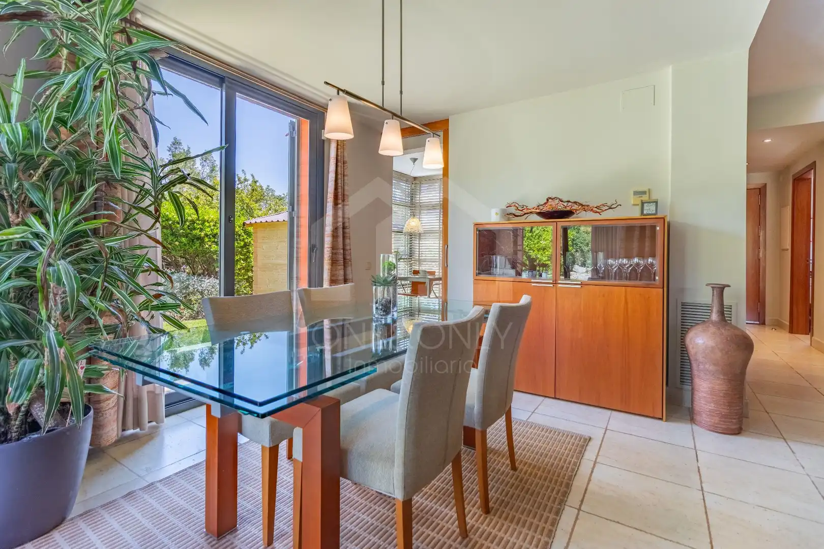 Esszimmer von Haus oder Chalet zur Miete in Mont-roig del Camp mit Klimaanlage, Heizung und Privatgarten