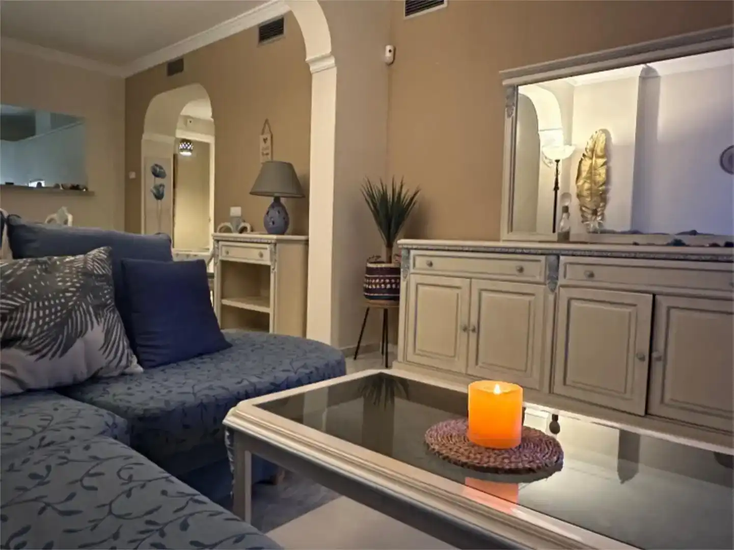 Living room of Flat for rent in Mijas  with Air Conditioner, Swimming Pool and Balcony
