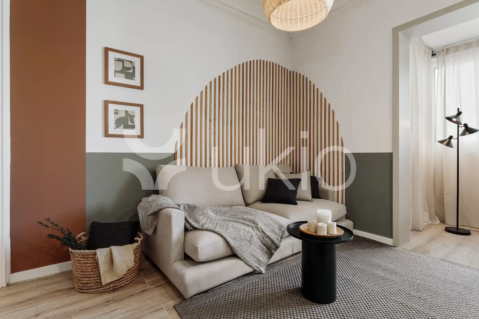 Sala de estar de Apartamento de alquiler en Barcelona con Aire acondicionado, Amueblado y Horno