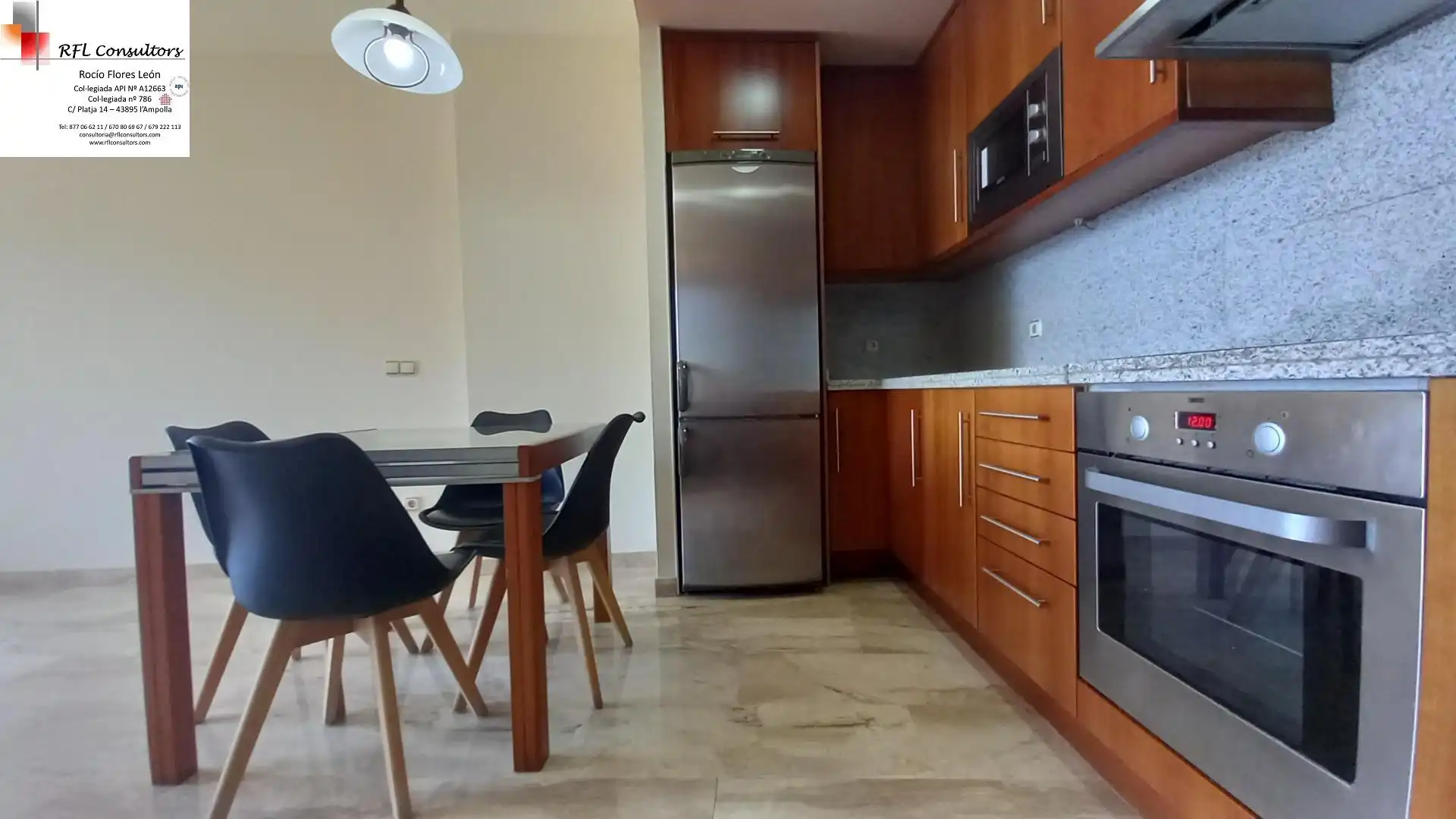 Cocina de Apartamento en venta en L'Ampolla con Terraza, Amueblado y Piscina comunitaria