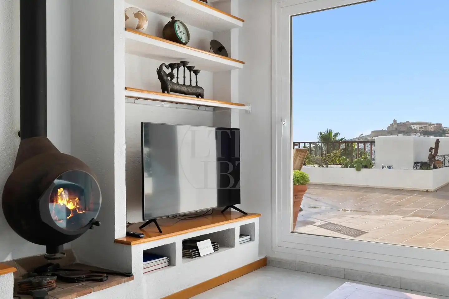 Wohnzimmer von Dachboden zum Verkauf in Eivissa mit Klimaanlage, Heizung und Terrasse