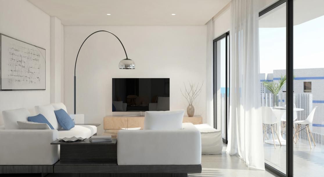 Living room of Flat for sale in Santa Pola  with Air Conditioner, Terrace and Storage room